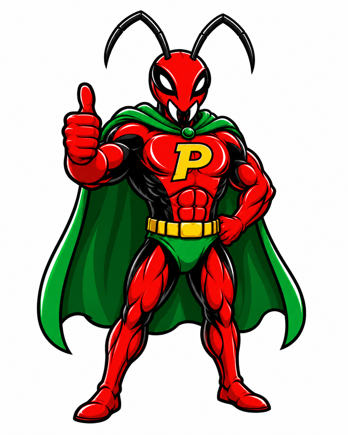 Pestman, the Polk Pest Control superhero ant mascot